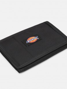 לצפייה במוצר ארנק Dickies קלאסי מתקפל מבד קנבס – שחור עם לוגו צבעוני (Icon Logo)